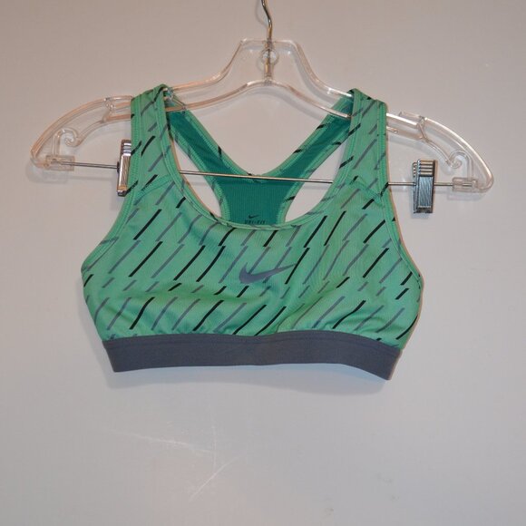 NIKE  Better Fit DRI-FIT Neon Green-Grey Sport Active Wear Stretchy Crop Top XS - Picture 1 of 4